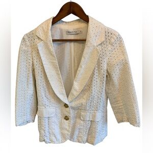 Revolution by Ricki’s White Eyelet 2 Button Blazer